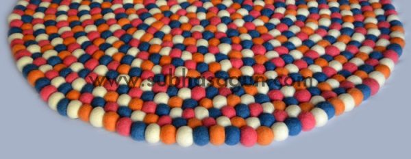 Woolen Felt Ball Rug - Image 3