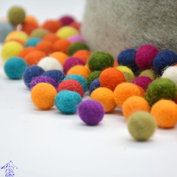 1.2 cm Felt Balls | mixed color felt balls - Image 2