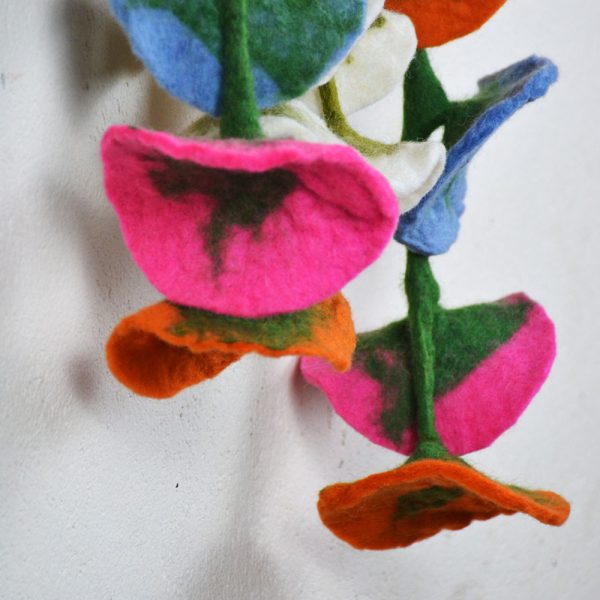 Wool Felt Twenty Flower Garland | Handmade Felt Garland - Image 4