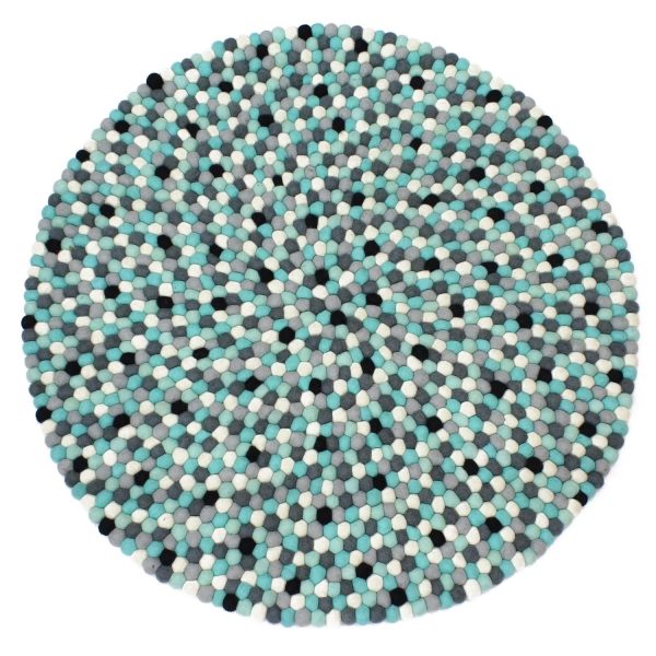 Blue Shade Felt Ball Carpet Suitable for Indoor and Outdoor | Manufactured Using 100% Wool - Image 5