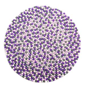 Purple Felt Ball Rug