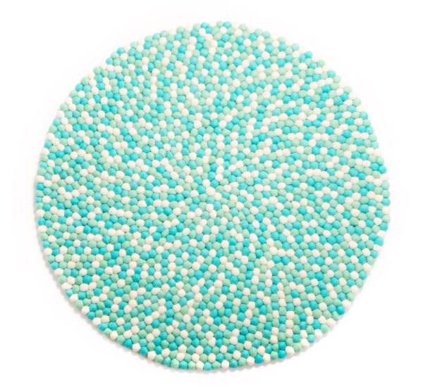 Blue Shade Felt Ball Carpet Suitable for Indoor and Outdoor | Manufactured Using 100% Wool - Image 2