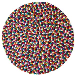 Multicolor Handmade Felt Ball Rugs | Manufactured Using 100% Wool