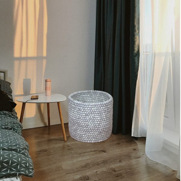 Gray Felt Ball Basket | Eco Friendly - Image 4