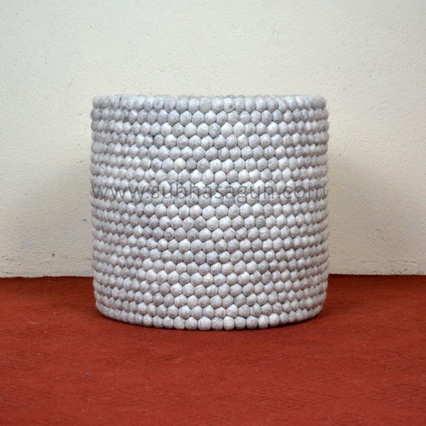 Gray Felt Ball Basket | Eco Friendly - Image 5