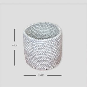 Gray Felt Ball Basket | Eco Friendly