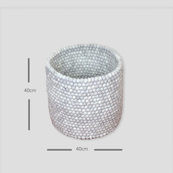 Gray Felt Ball Basket | Eco Friendly