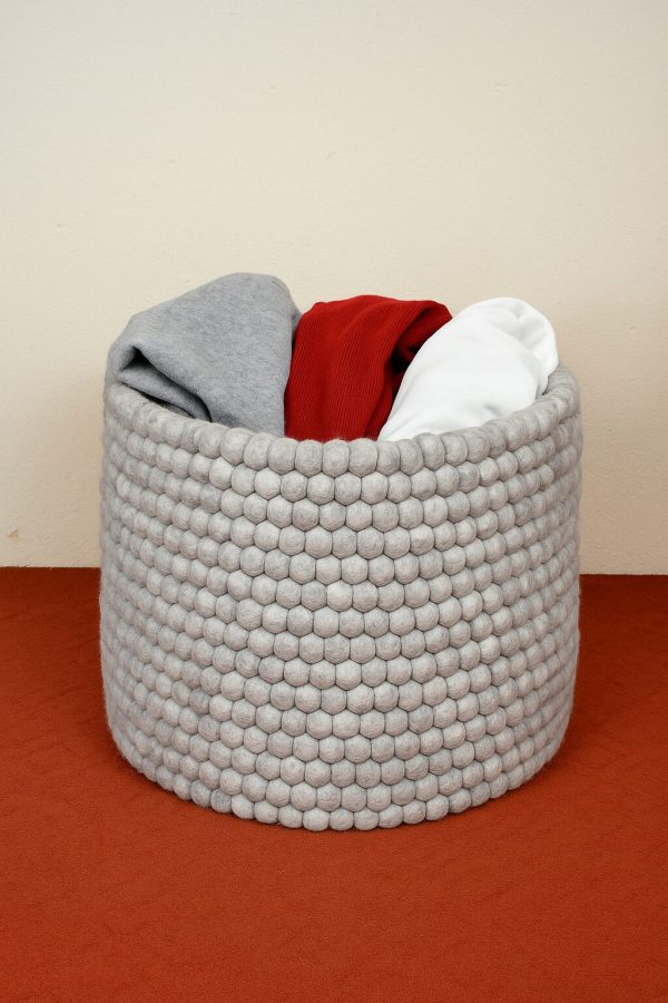 Gray Felt Ball Basket | Eco Friendly - Image 7