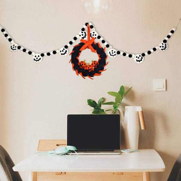 Halloween Decorative Woolen Felt Leaf Wreath - Image 4