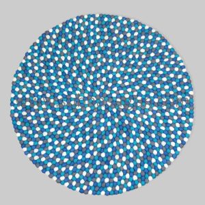 Blue Felt Ball Rug | Handmade Felt Carpet