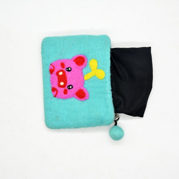 Pig Embroidered Wool Felt Coin Purse - Image 6