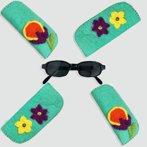 Blue Wool Felt Glasses Cover | Soft Glasses Cover - Image 5