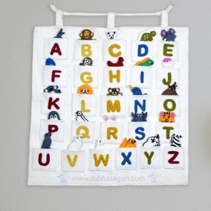A-Z of Learning with Felt Animals-Educational Wall Decor