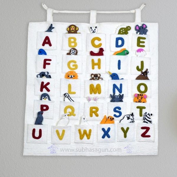 A-Z of Learning with Felt Animals-Educational Wall Decor