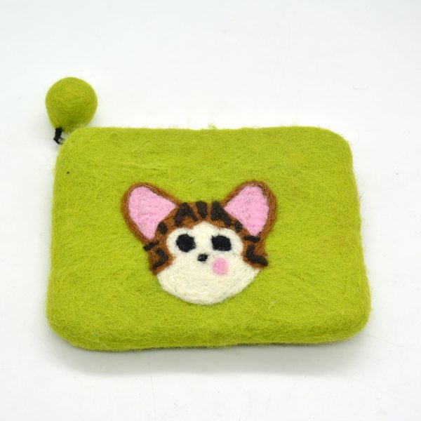 Cat Design Wool Felt Coin Purse - Image 2