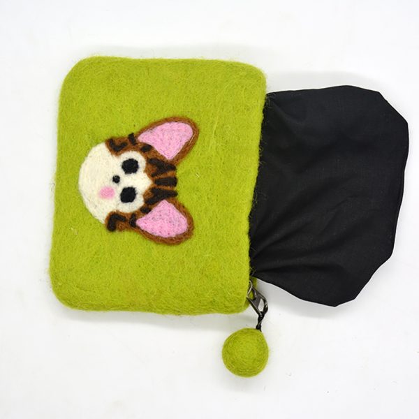 Cat Design Wool Felt Coin Purse - Image 4