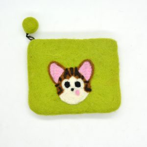 Cat Design Wool Felt Coin Purse