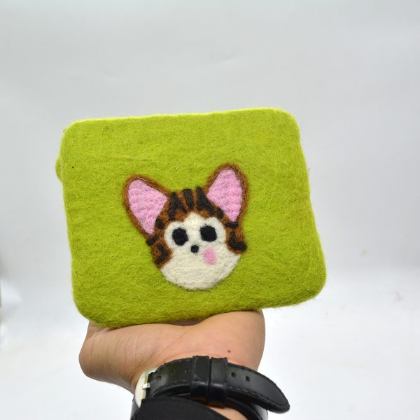 Cat Design Wool Felt Coin Purse - Image 6