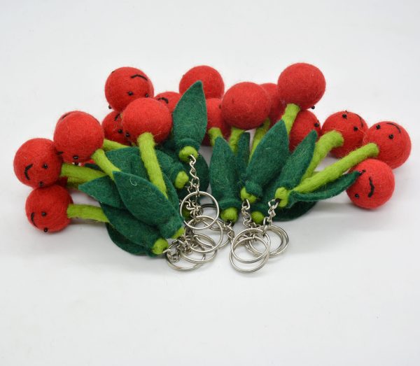 Felt Cherry Key Ring || Key Ring for Daily Use - Image 2
