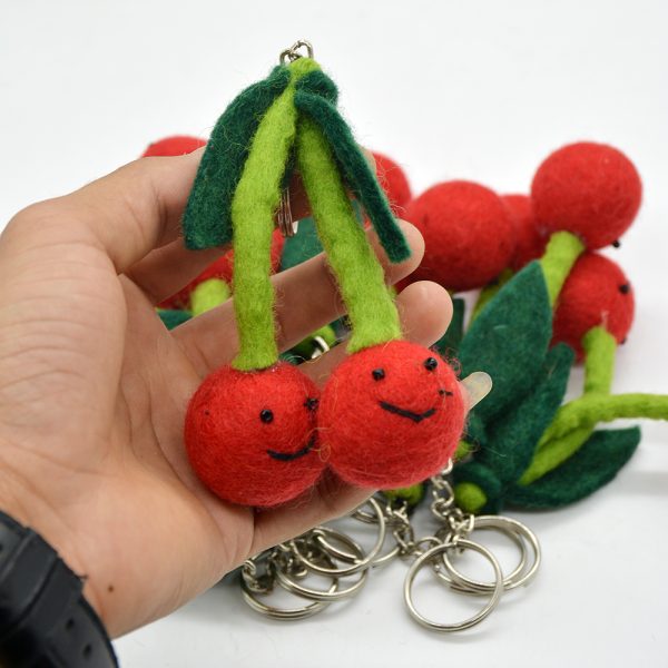Felt Cherry Key Ring || Key Ring for Daily Use - Image 4