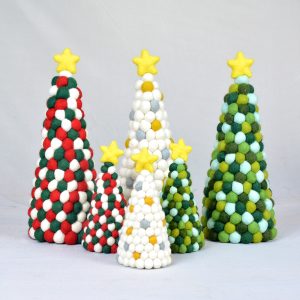Colorful Handmade Felt Ball Christmas Tree