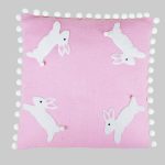 Handmade Wool Felt Rabbit Embroidered Cushion