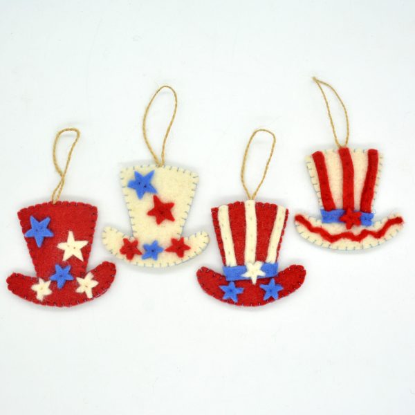 Uncle Sam Felt Hat | Fourth of July Ornament - Image 2