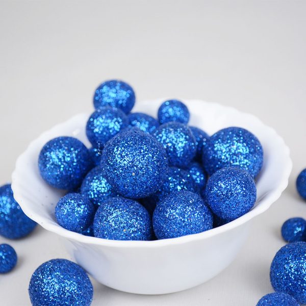 2.2cm Wool Felt Glitter Ball | Decorated Ball - Image 2