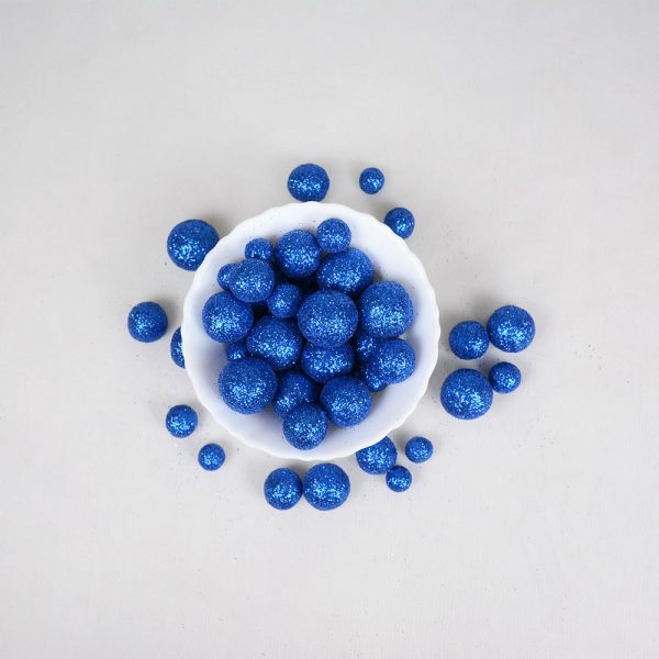 2.2cm Wool Felt Glitter Ball | Decorated Ball - Image 3