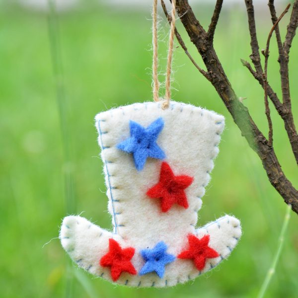 Uncle Sam Felt Hat | Fourth of July Ornament - Image 4