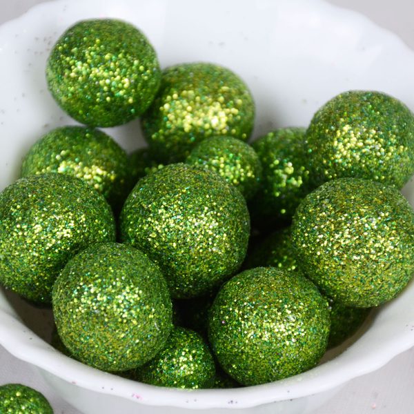 Natural 2.2cm Wool Felt Glitter Ball | Light Green - Image 4