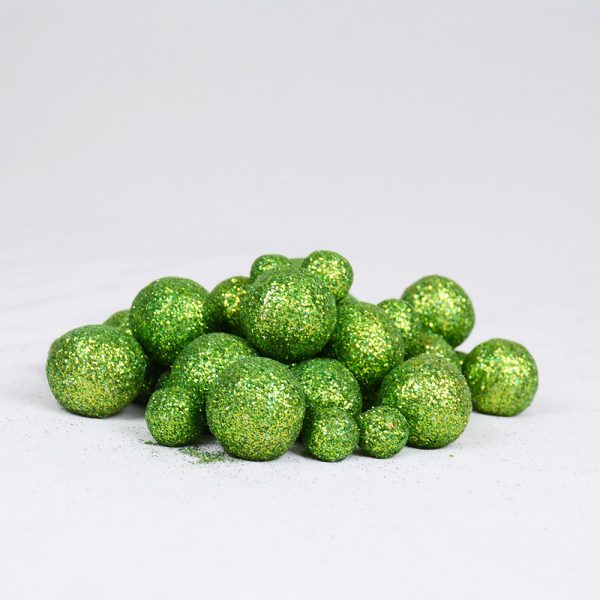 Natural 2.2cm Wool Felt Glitter Ball | Light Green - Image 5