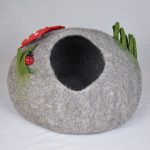 Natural Cat Cave with Mushroom, Lady Bug and Grass XL Size