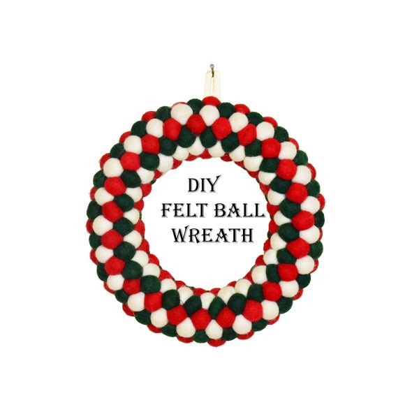 Felt Ball Wreath for Christmas | Handmade Wreath