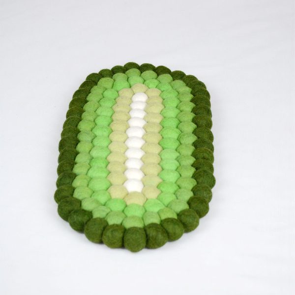 Wool Felt Ball Trivet | Handmade Oval Trivet - Image 4