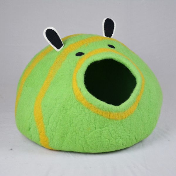Lime Grain XL natural felt cat cave - Image 2