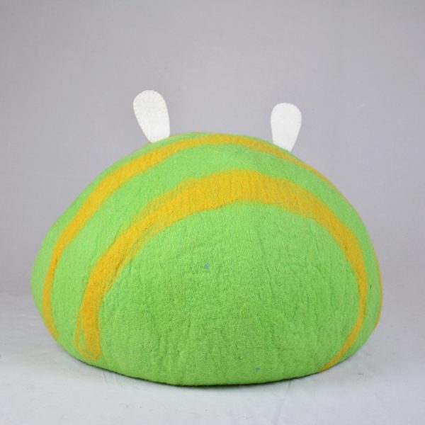 Lime Grain XL natural felt cat cave - Image 3