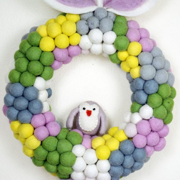 Felt Ball Wreath for Easter Decoration | High Quality Wreath - Image 3