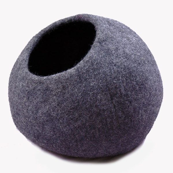 Natural Grey Felt Cat Cave | Cat House - Image 2