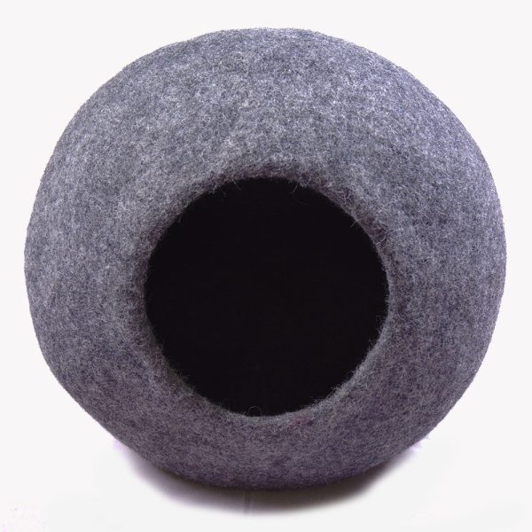 Natural Grey Felt Cat Cave | Cat House - Image 3