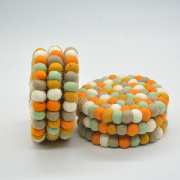 Decorative Wool Felt Ball Coaster for Table Protect | Eco Friendly - Image 2