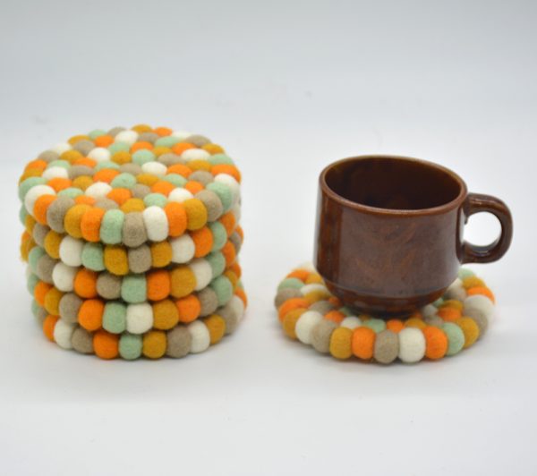 Decorative Wool Felt Ball Coaster for Table Protect | Eco Friendly - Image 3