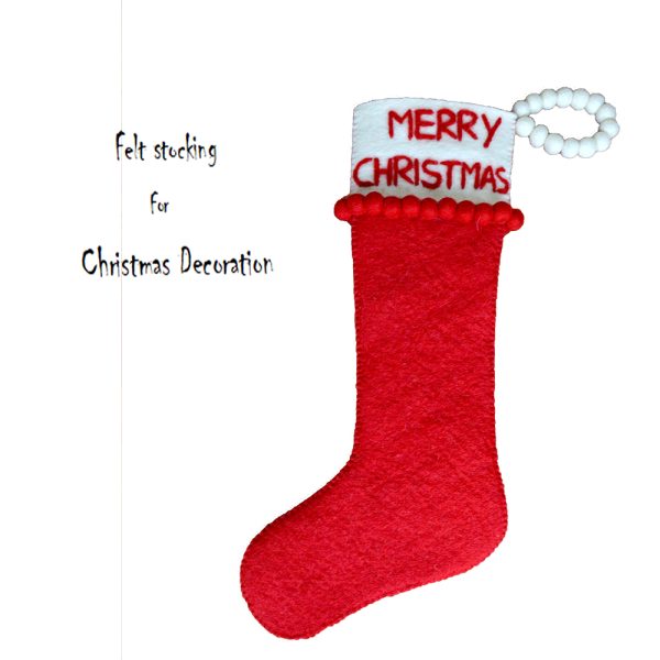 Felt Stocking for Christmas | Decorative Stocking - Image 2