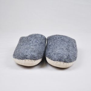 Grey Felt Winter Slippers for indoor use