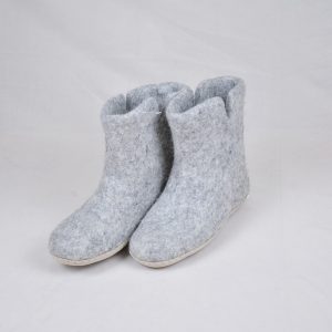 Light Grey Natural Felt Boots