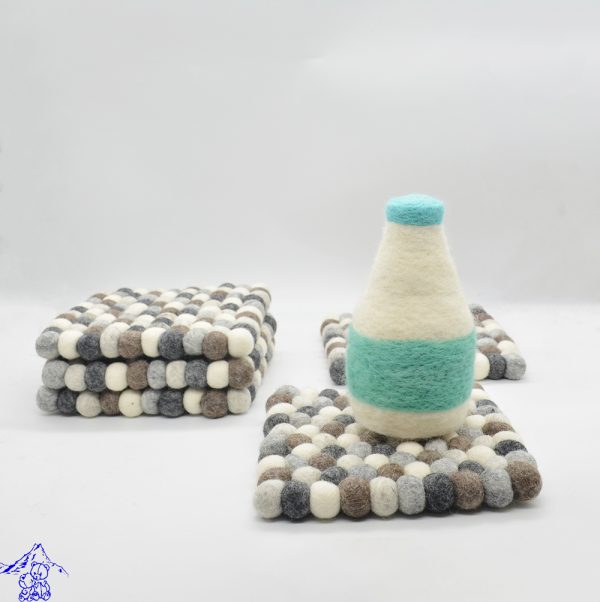 Square Shape Wool Felt Trivet | 20x20cm Mat