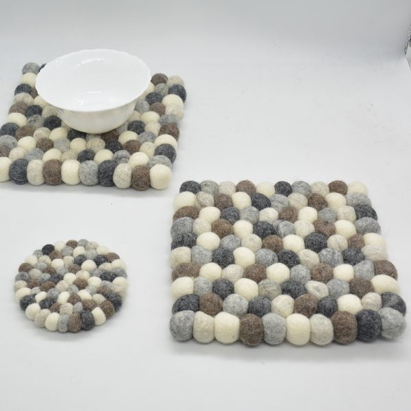 Square Shape Wool Felt Trivet | 20x20cm Mat - Image 4