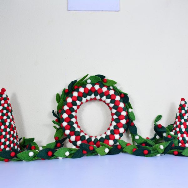 Felt Ball Wreath for Christmas | Handmade Wreath - Image 5