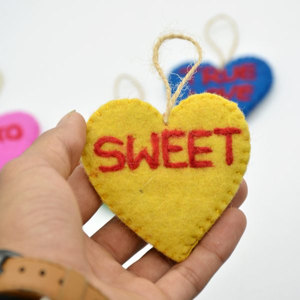 Felt Heart Ornaments for Valentine | Handmade Heart Ornaments - Image 5