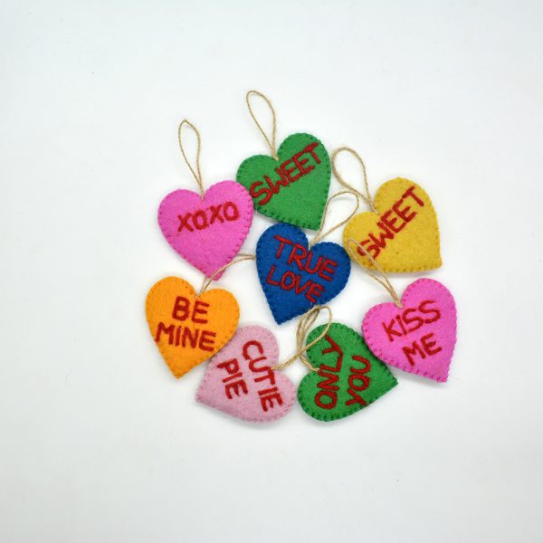 Felt Heart Ornaments for Valentine | Handmade Heart Ornaments - Image 3